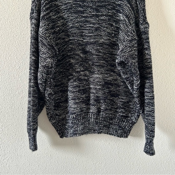 VTG Front Line Men’s Knit Cardigan Medium Black White Argyle Preppy Grandpa - Picture 10 of 11